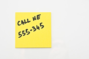Post it with Call me and non-existing phone number