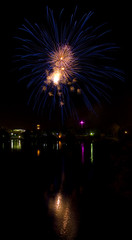 Long Exposure of Fireworks Against a Black Sky