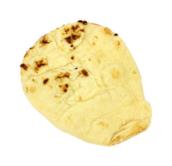 Single slice of freshly baked flatbread