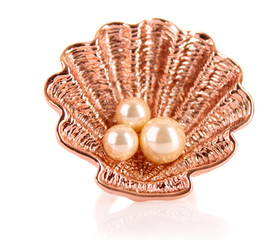 Golden jewelry adornment isolated on white