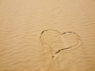 Heart in the Sand on a Sunny Day