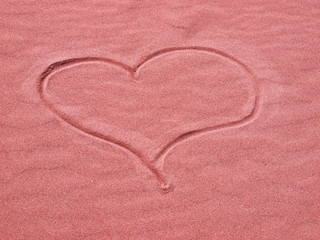 Heart in the Sand on a Sunny Day