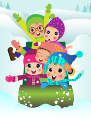Children sledding