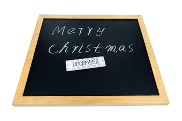 Christmas on a blackboard.