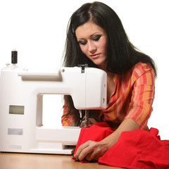 Seamstress work on the sewing-machine