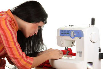 Seamstress work on the sewing-machine