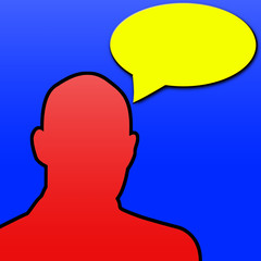 man with speech bubble