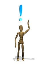 Gliederpuppe mit Ausrufezeichen