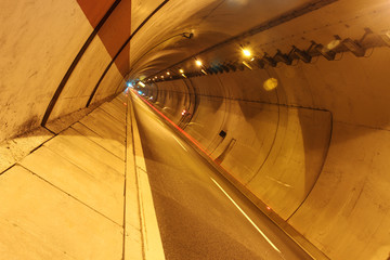 highway tunnel in the night