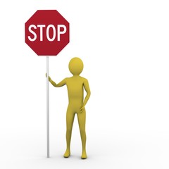 Man with stop sign