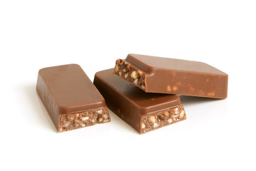Chocolate pieces with nuts