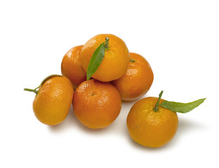 mandarin with a leaf isolated