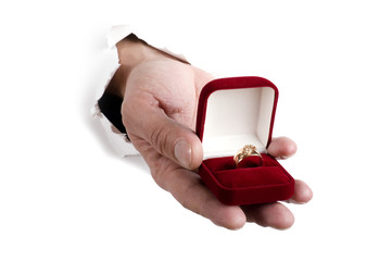 gold ring on hand