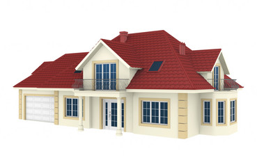 3d house isolated on white background.