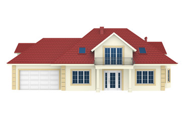 3d house isolated on white background.