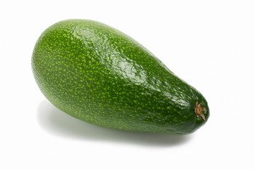 Ripe, fresh, avocado on a white