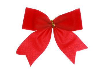 Fototapeta premium Christmas red bow, isolated