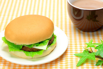 cheeseburger and cocoa