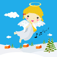 angel playing trumpet