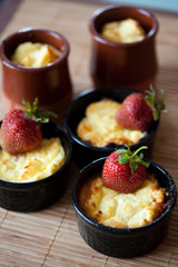 Sweetheart cottage cheese casserole with strawberry