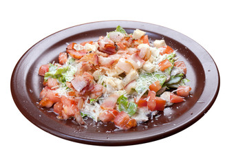 Fototapeta na wymiar salad with bacon and vegetable.