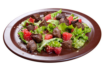meat salad with vegetable and sesame.