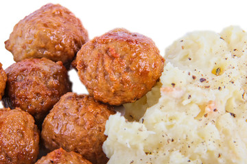 Chinese meatballs with rice