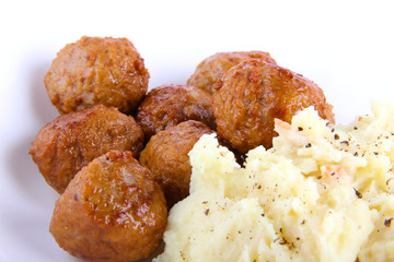 Chinese meatballs with rice