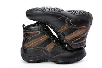 Men's boots on white background