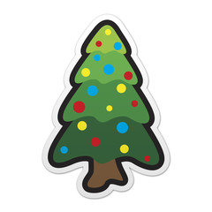 Pegatina ARBOL DE NAVIDAD estilo naif