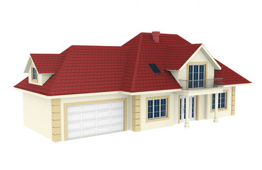 3d house isolated on white background.