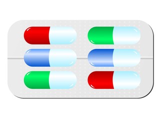 vector image of colored tablets