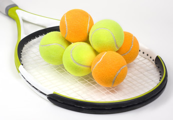 Tennis racket and ball