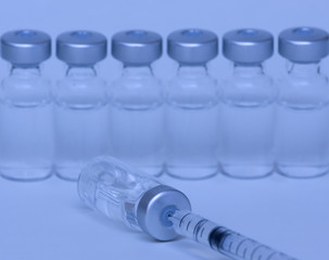 Vials and syringe