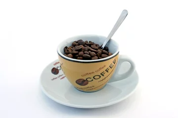 Fotobehang Koffiebar tasse grains de café