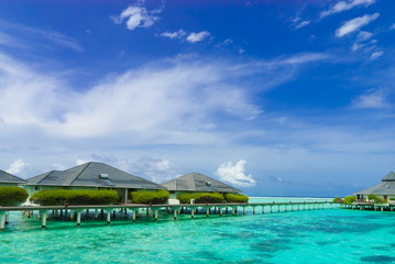 Fototapeta na wymiar Waterfront resort Maldives