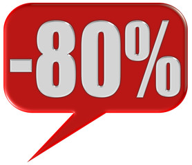 Sprechblase rot -80 PROZENT