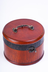 Wooden jewelry box - isolated on white background