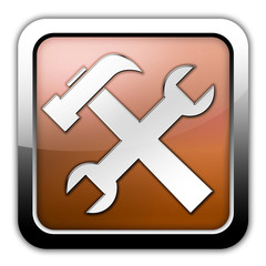 Fototapeta premium Bronze Glossy Square Icon 