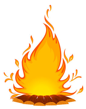 conflagrant fire is isolated on a white background