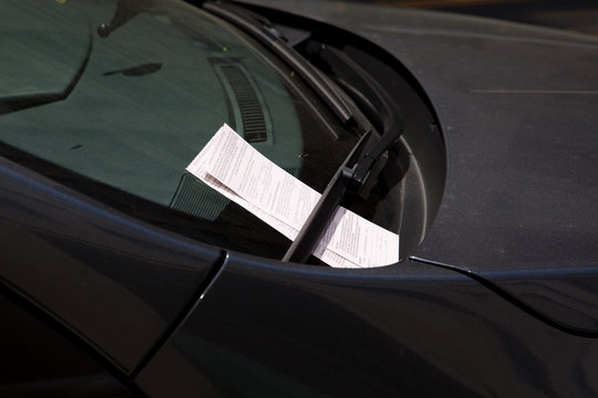 XXXL Two Parking Tickets On Car Windshield, Washington DC, USA