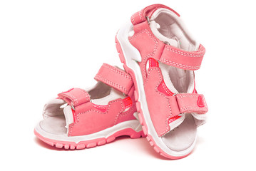 Red child's sandals