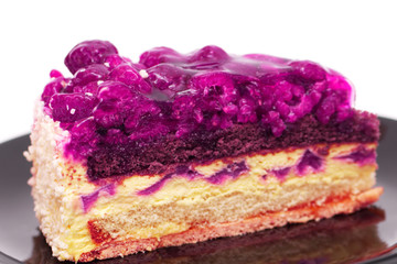 Raspberry cake close-up