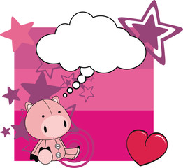 pig plush cartoon card