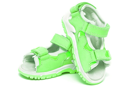 Green child's sandals