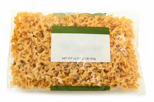 Blank Label Wide Egg Noodle Package