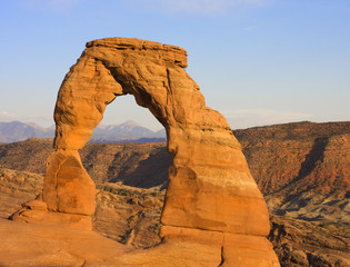 Delicate Arch at sunset, Utah, USA