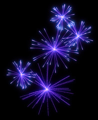 Lilac festive fireworks at night