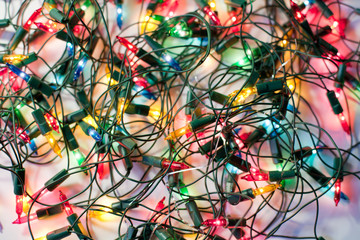 Background of colorful Christmas lights