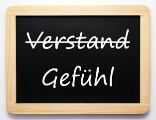 Verstand / Gefühl - Konzept Tafel